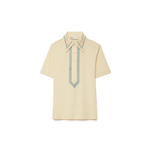 Retro Mercerized Cotton Polo - Sesame/Pastel Sky