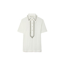 Retro Mercerized Cotton Polo - Snow White/Gray