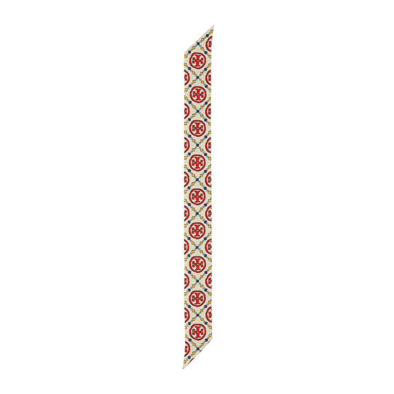 T Monogram Ribbon Tie - Cream