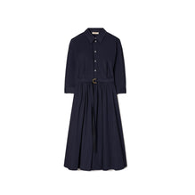Cotton Poplin Shirtdress - Medium Navy