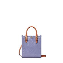 T Monogram Patent Embossed Mini N/S Tote - Dark Lotus