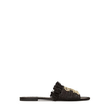 Eleanor Raffia Slide - Perfect Black/Natural