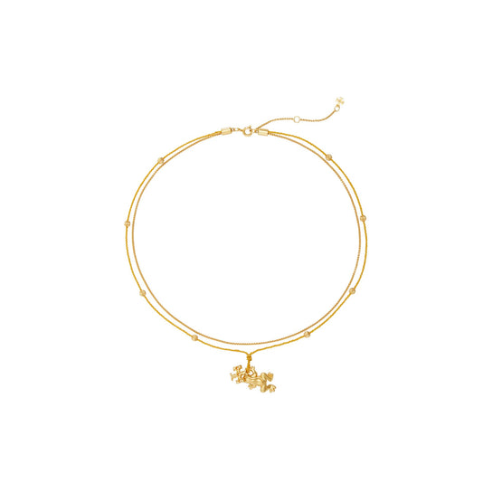 Kira Pearl Pendant Necklace - Rolled Brass/Goldfinch