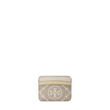 T Monogram Contrast Embossed Card Case - Longan/New Cream