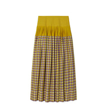 Veronica Plaid Colorblock Skirt - Lemon Lime