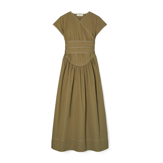 Poplin Wrap Dress - Rich Earth