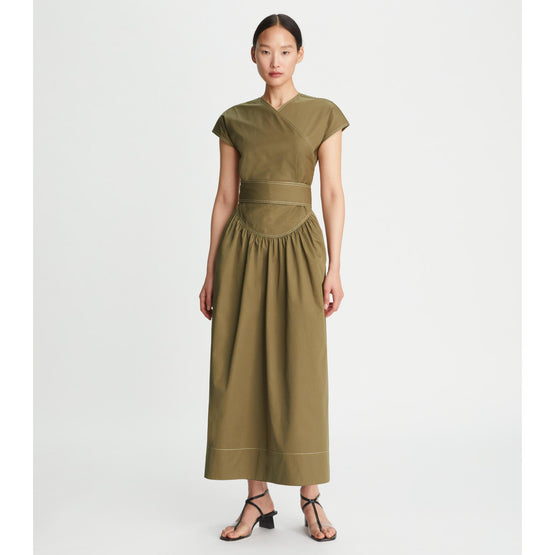Poplin Wrap Dress - Rich Earth