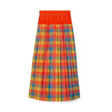 Veronica Plaid Pleated Skirt - Tomato Red