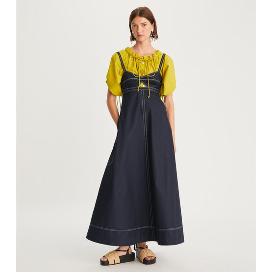 Poplin Tie-Neck Top - Lemon Lime