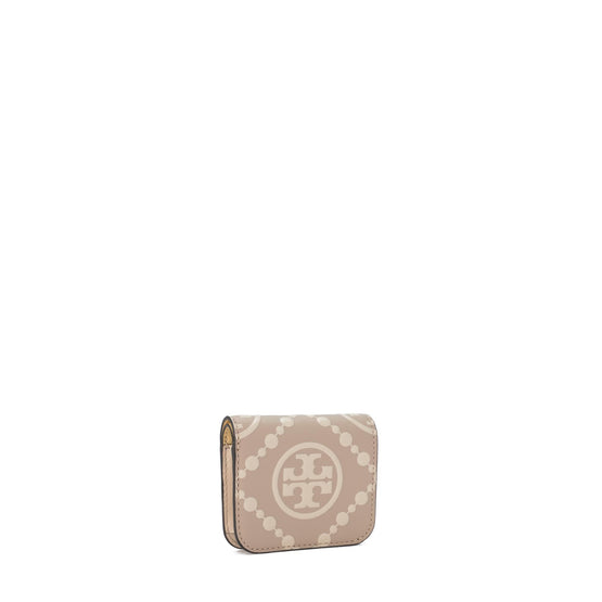T Monogram Contrast Embossed Mini Wallet - Longan/New Cream