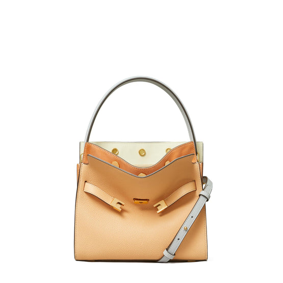 Lee Radziwill Pebbled Small Double Bag - Pale Peach
