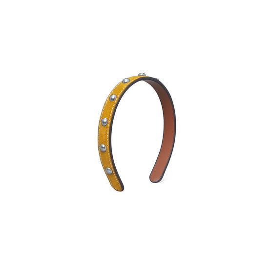 Studded Headband - Antique Tory Silver/Mustard