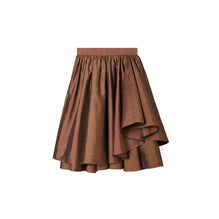 Linen Shantung Ballet Skirt - Copper Brown