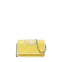 Fleming Soft Patent Border Chain Wallet - Vintage Lemon