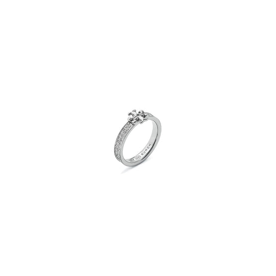 Kira Enamel Pave Ring - Shiny Hematite