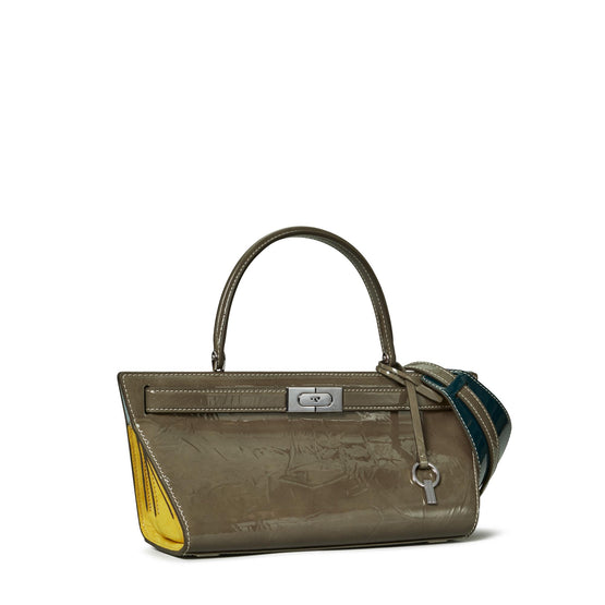 Lee Radziwill Patent Cat Eye Bag - Smoke Gray
