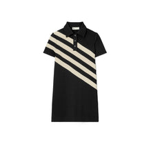 Colorblock Knit Polo Dress - Black/Coastal Sand