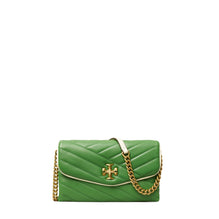 Kira Chevron Pop Edge Chain Wallet - Basil/Light Cream