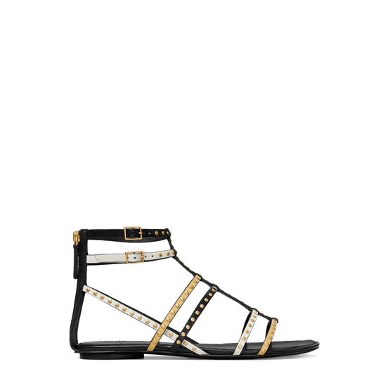 Capri Gladiator Studded Sandal - Sand Buff/New Ivory/Perfect Black