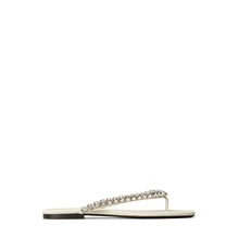 Crystal Flat Thong Sandal - New Ivory/Crystal Velvet