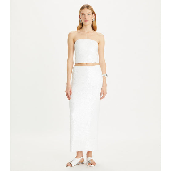 Sequin Skirt - White