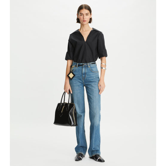 Cotton Poplin Tunic - Black