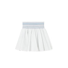 Smocked Cotton Poplin Skirt - White