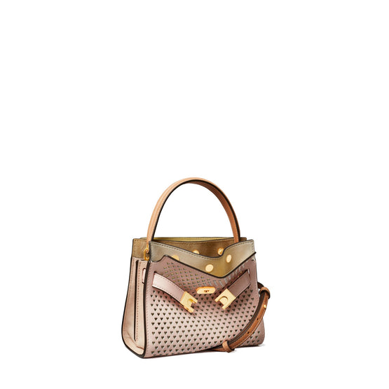 Lee Radziwill Perforated Petite Double Bag - Tuscan Blush