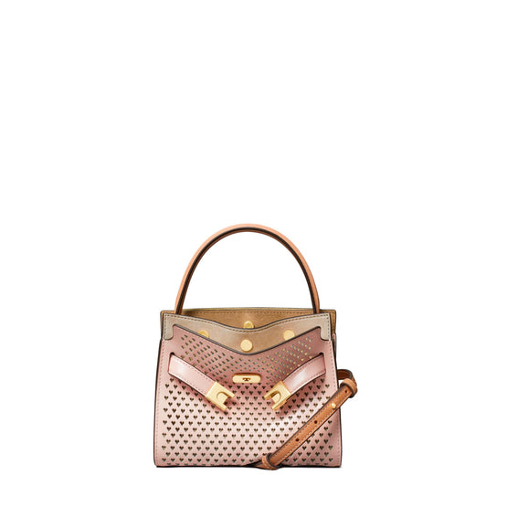 Lee Radziwill Perforated Petite Double Bag - Tuscan Blush