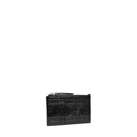 Fleming Soft Metallic Square Quilt Zip Card Case - Black