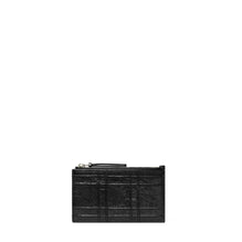 Fleming Soft Metallic Square Quilt Zip Card Case - Black