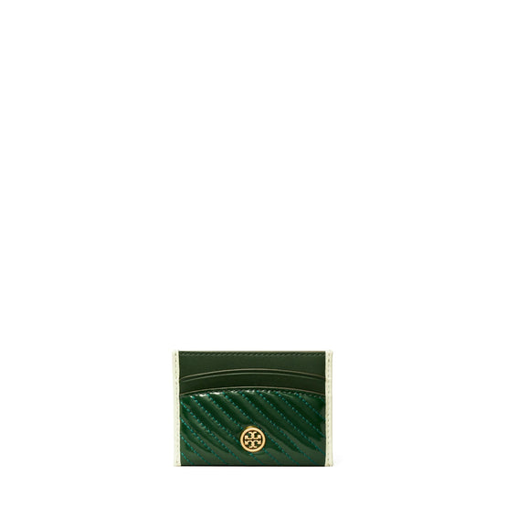 Robinson Patent Puffy Quilted Card Case - Pine Tree
