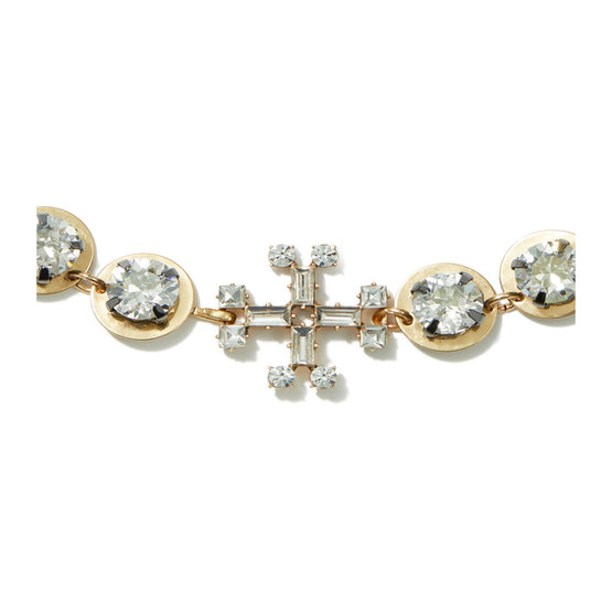 Crystal Necklace - Antique Light Brass/Crystal