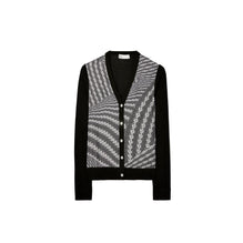 Silk Front Cardigan - Black/Black Warped Lace