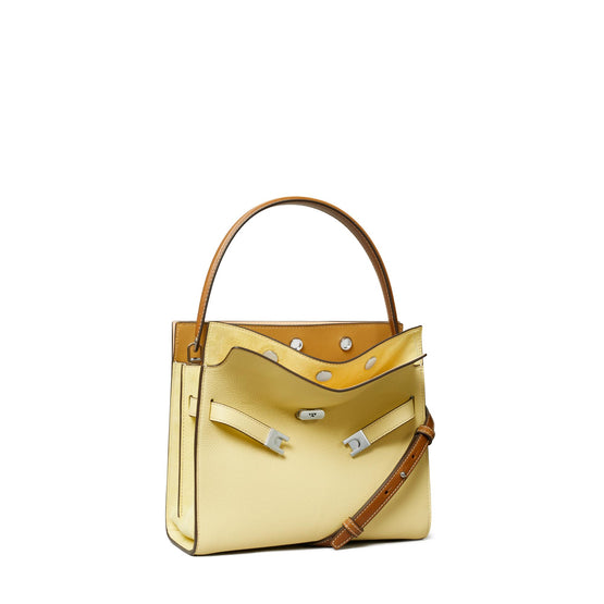 Lee Radziwill Pebbled Small Double Bag - Lemon Sugar