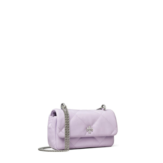 Kira Diamond Quilt Mini Flap Bag - Purple Heather
