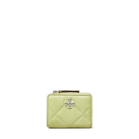 Kira Diamond Quilt Bi-Fold Wallet - Pear
