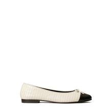 Cap-Toe Quilted Ballet - Light Cream/Perfect Black