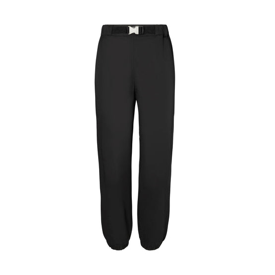 Belted Poplin Jogger - Black