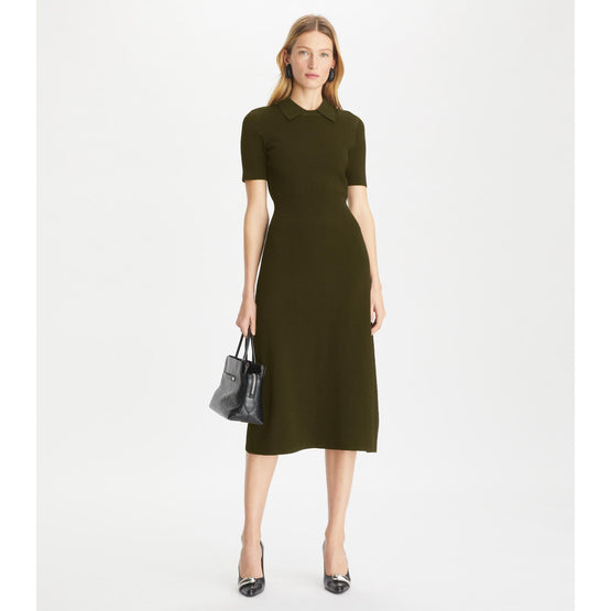 Viscose Sweater Dress - Dark Green