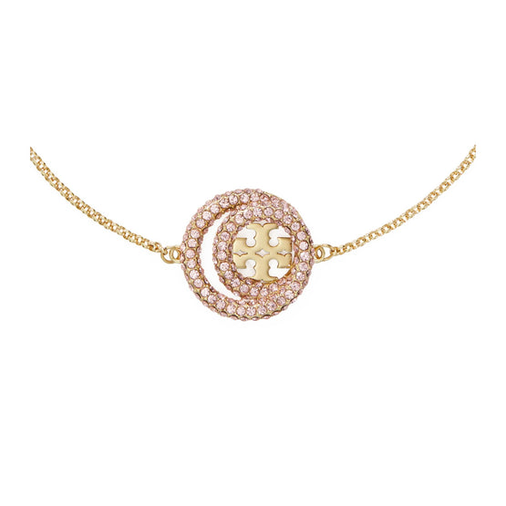 Miller Pave Double Ring Bracelet - Tory Gold/Rose