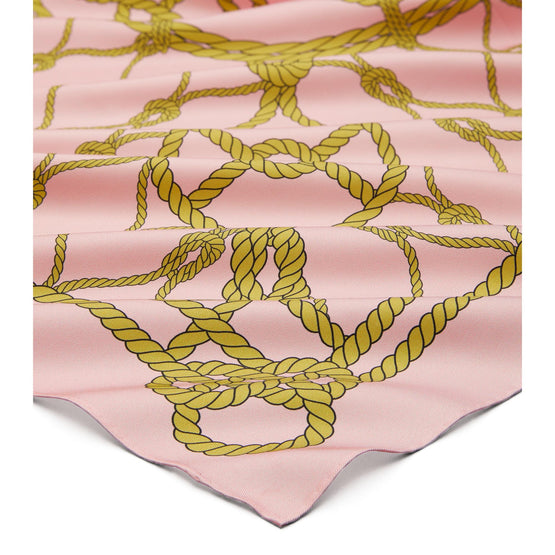 Rope Logo Silk Square - Pink Knot