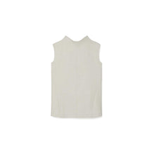 Funnel Neck Drapey Melange Tank - Light Gray Melange