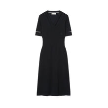 V-Neck Wool Dress - Black