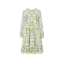 Printed Silk Twill Dress - Beige Meadow