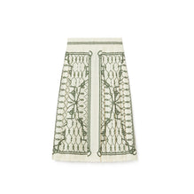 Printed Pleated Silk Skirt - Green Knot