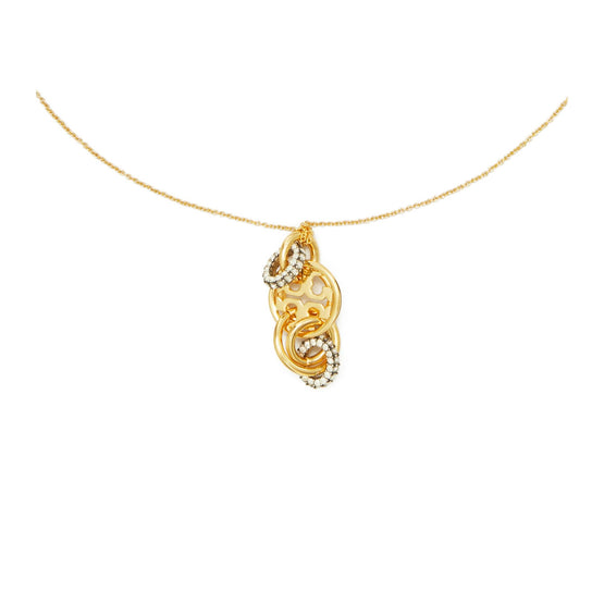 Miller Pave Interlocking Pendant - Tory Gold/Crystal