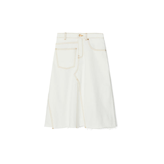 Denim Deconstructed Skirt - Chalk