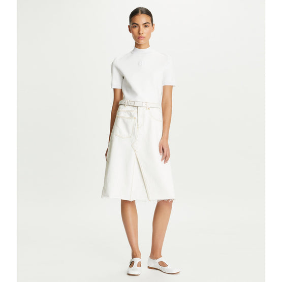 Denim Deconstructed Skirt - Chalk