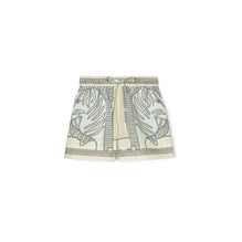 Printed Linen Camp Short - Blue Zebra Scarf